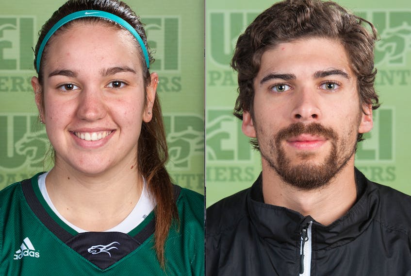 Caroline Del Santo is a centre with the UPEI Panthers women's basketball team and Cody Payne is a forward with the university's men's hockey squad.