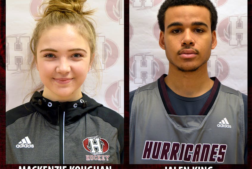 Mackenzie Koughan and Jalen King play for Holland College's hockey and basketball teams, respectively.