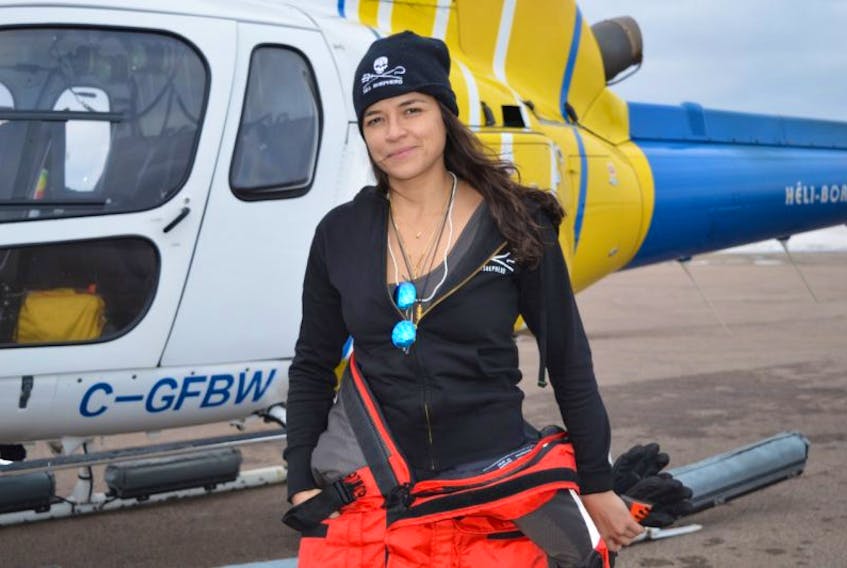 Michelle Rodriguez spent yesterday flying over the Gulf of St. Lawrence via helicopter in search of newborn harp seals. The Hollywood actress said she hopes laws change when it comes to commercial seal hunting as she worries about them becoming endangered.