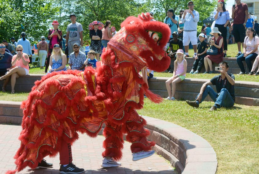 A traditional Chinese lion dance entertains a crowd during the DiverseCity Multicultural Street Festival held in Montague during the town’s Summer Days Festival last year. DiverseCity will return to the Montague waterfront during this year’s festival on Sunday, July 15.