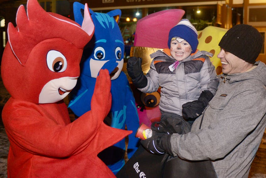 Kellan McAdam and his father, Tommy, take part in festivities for the 2018 edition of the Jack Frost Winterfest weekend in Charlottetown. The festival is set to return to P.E.I.’s capital city Feb. 15-18.