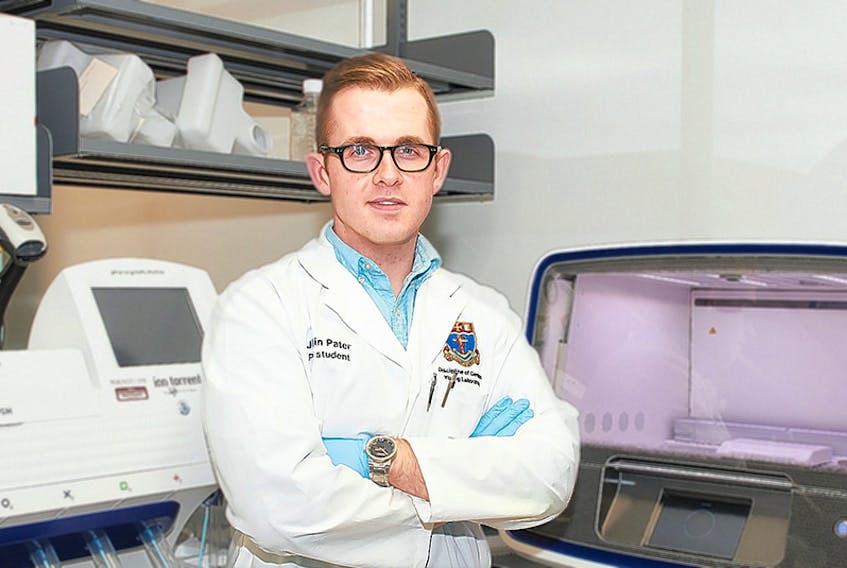 Justin Pater recently accepted a postdoctoral research position at Harvard University to study nerve sheath tumours. Pater, who grew up in Montague, hopes to bring his knowledge back home and offer personalized medicine treatments to cancer patients on P.E.I.  ©THE GUARDIAN - Memorial University -