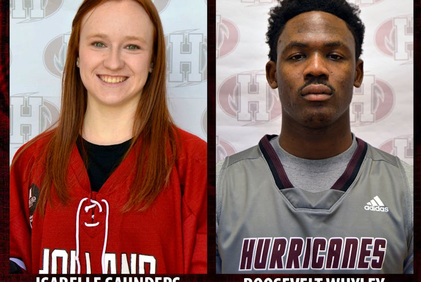 Isabelle Saunders and Roosevelt (Chicken) Whyley are the Holland College Hurricanes athletes of the week.