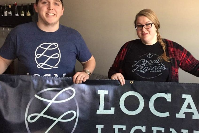 Aidan Northcott, left, and Ashley Paynter are the co-founders of Local Legend, a clothing company designed to promote Island pride.