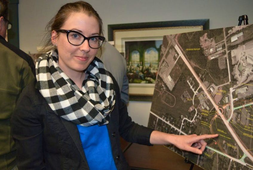 Janeen McGuigan of Stratford was one of 70 people who attended the public open house Wednesday evening regarding the proposed new roundabout along the Trans-Canada Highway. McGuigan, who lives on Stratford Road, raised concerns over noise pollution and opening up the area for new development.