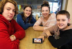 Jayden Ryder-Clements, left, Erica Fridette, Victoria Cahill and Clay Ramsay recently attended a national youth conference which allowed participants to present recommendations and action plans to federal politicians and other officials to create the Canada they want for their future.