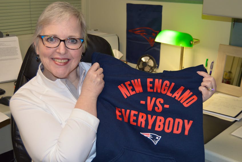 Susan Myers of East Suffolk has been a fan of the team since 1989 and is looking forward to the Super Bowl Sunday night between the New England Patriots and the Philadelphia Eagles.
