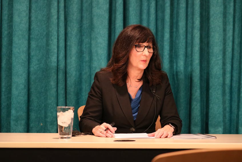 Auditor general Jane MacAdam speaks at a media briefing Friday, Jan. 4, 2019. A report prepared by MacAdam found the process used by the Island Regulatory and Appeals Commission to set petroleum prices lacked transparency.