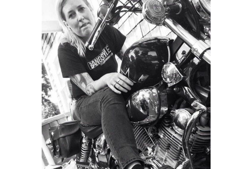 Erin Gillespie, shown on her motorcycle, founded a P.E.I. branch of The Litas, an all-woman, international motorcycle club.