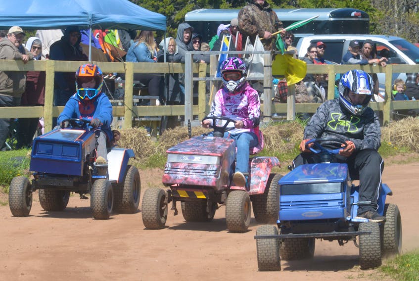 Young drivers make their way around Grassroots Raceway in Morell during a race hosted by the P.E.I. Lawn Tractor Racing Club. This Sunday will see the final lawn tractor racing event for the season with all proceeds going towards the P.E.I. Children’s Wish Foundation.
