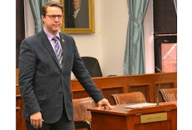 PC MLA Brad Trivers is shown in the legislature before the beginning of question period in this file photo. Guardian file
