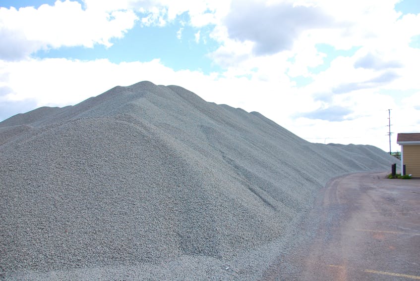 Large piles of gravel are once again being stored at the Charlottetown Event Grounds. It’s the same story as last summer, too much product came in and the Charlottetown Harbour Authority says it had no other place to store it.