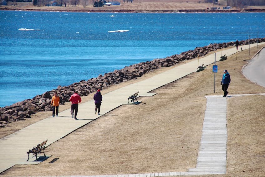 The many pedestrians who take a stroll along the Charlottetown boardwalk on warm, sunny days may soon be able to enjoy the water view by venturing out on a floating dock. Coun. Mitchell Tweel, the chairman of the city's recreation and parks committee, hopes the dock will be dropped in place by the end of May.