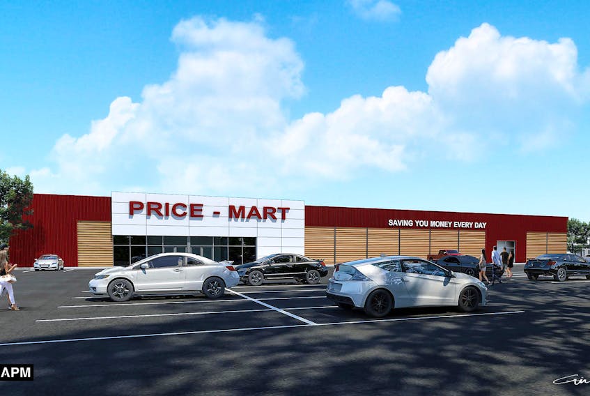 A concept drawing shows what the proposed Price-Mart in Stratford would look like. Stratford council voted unanimously in favour of the development during Wednesday’s meeting, with Coun. Jill Burridge and Coun. Darren MacDougall absent