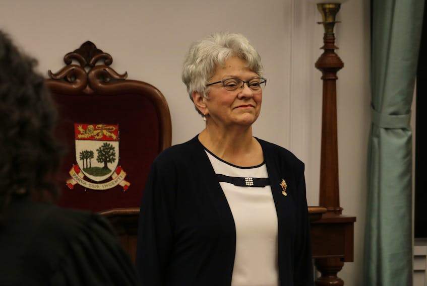 P.E.I. Lt.-Gov. Antoinette Perry arrives to close the spring sitting of the Prince Edward Island legislative assembly Friday, July 12, 2019.