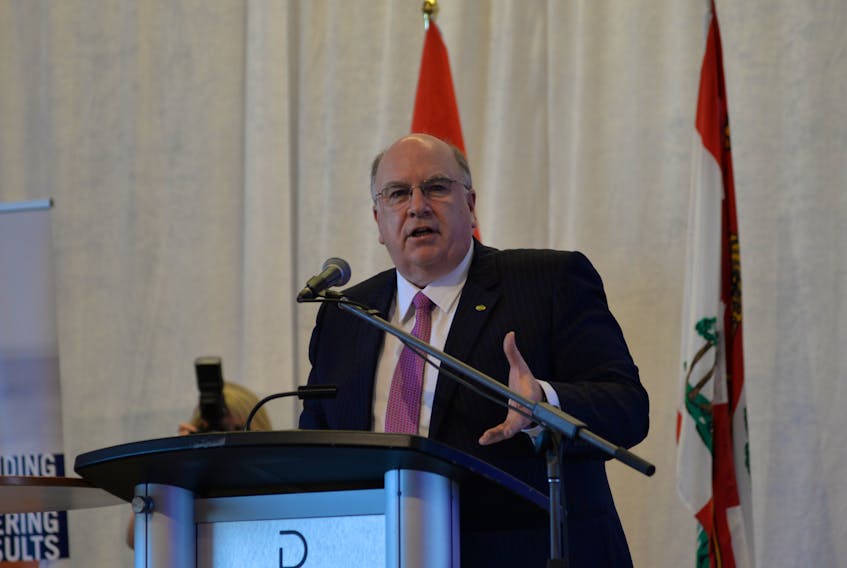Robert K. Irving, president of Cavendish Farms, delivered the luncheon speech at this year’s Greater Charlottetown Area Chamber of Commerce annual general meeting.