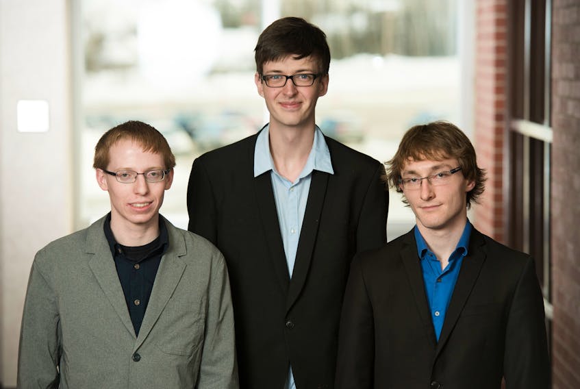 Daniel Larsen, left, Jordan Kennie, centre, and Erik Hatfield are co-founders of Stash Energy Inc.