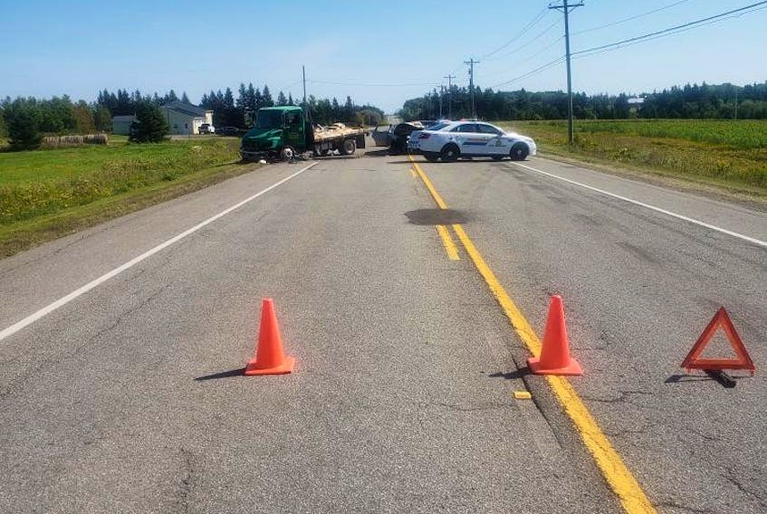 Kings District RCMP, the Montague Fire Department and Island EMS attended the scene of a fatal collision on Route 3 in New Perth on Sept. 14, 2018.