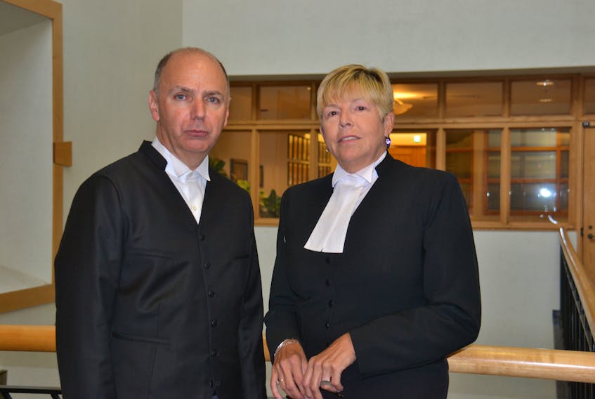 Thomas Isaac and Lynn Murray, counsel for the P.E.I. government, spoke before an appeal hearing related to the Mill River golf course sale in 2017. Murray argued that the province did consult with the Lennox Island and Abegweit First Nations, but that the Mi’kmaq did not have a veto over the sale.