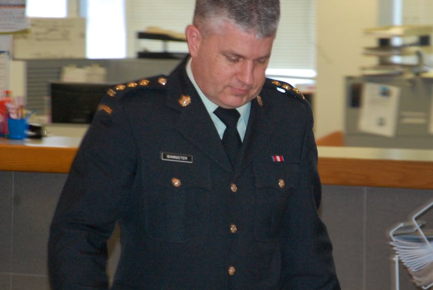 Capt. Todd Bannister heads into court Wednesday afternoon for the third day of his court martial trial. Bannister, a former army cadet commanding officer, faces three charges of behaving in a disgraceful manner and three charges of conduct to the prejudice of good order and discipline.  ©THE GUARDIAN