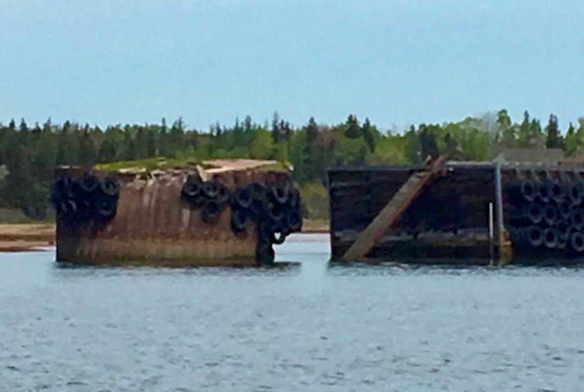 MV Confederation recently sustained minor damage in collision with this docking infrastructure.