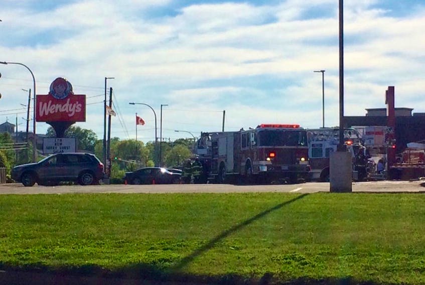 Emergency personnel was on the scene of a fire at the Tim Hortons on Grafton Street June 15.
