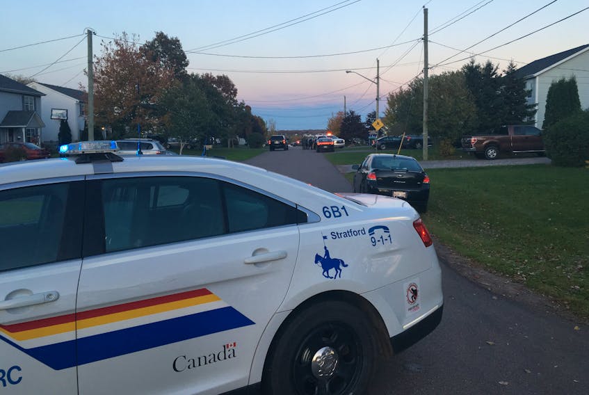 RCMP has closed a portion of a sub-division in the MacKinley Drive area of Cornwall Thursday evenings. Witnesses report seeing officers surround a house with their guns drawn. Stephen Brun/The Guardian