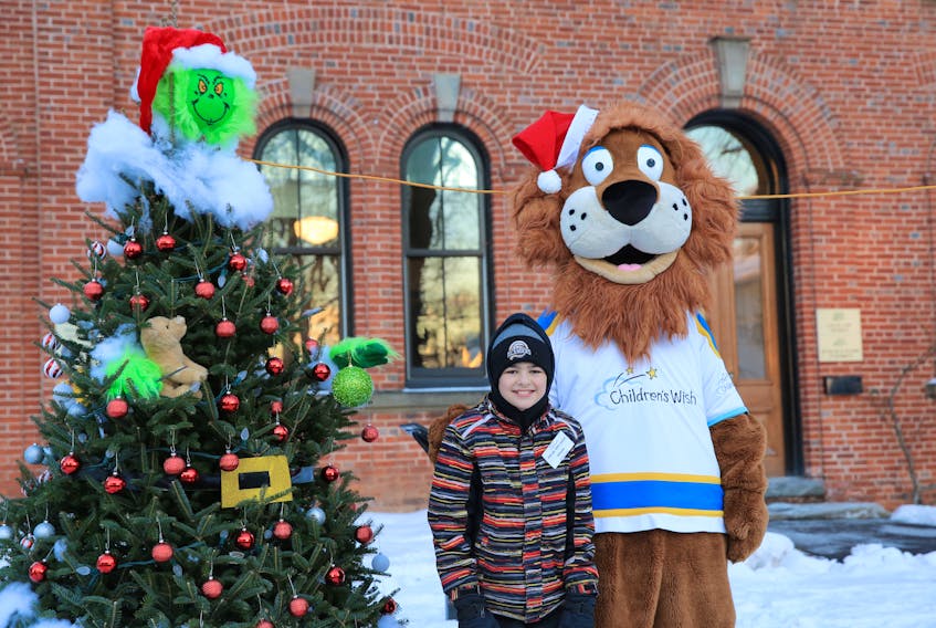 Recently, the P.E.I. chapter of the Children’s Wish Foundation of Canada hosted its annual “Christmas Tree Lane” fundraiser. Businesses and community groups purchased and decorated trees that line Great George Street. Pictured is the special guest and judge, Wish child Dakota Gallant, with Roary and the winning tree, submitted by Sherwood Scotiabank. The P.E.I. Children's Wish chapter is currently working on 23 wishes for Island children.