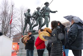 Around 60 people gathered at the Cenotaph in Charlottetown in a rally in support of members of B.C.’s Wet'suwet'en First Nation who have opposed the development of a natural gas pipeline within the Nation’s traditional territory.