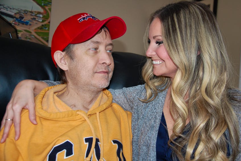 Sheldon O’Meara of Charlottetown says he “cannot express enough’’ how much he loves Maria, his wife of 10 years, who has been a comforting presence throughout his difficult battle with cystic fibrosis.