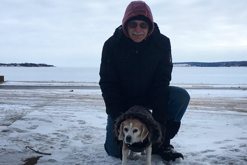 Charlottetown resident Brent Rogerson and his 11-year-old beagle, Allie, know how to stay warm and enjoy the great outdoors at the same time during the cold winter months. Temperatures this weekend are expected to be cooler than normal for this time of year. With the windchill, the temperature will feel like -30 C at times.