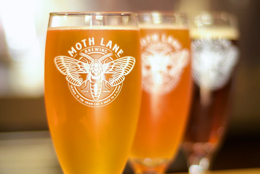 Various beers are featured at Moth Lane Brewing.