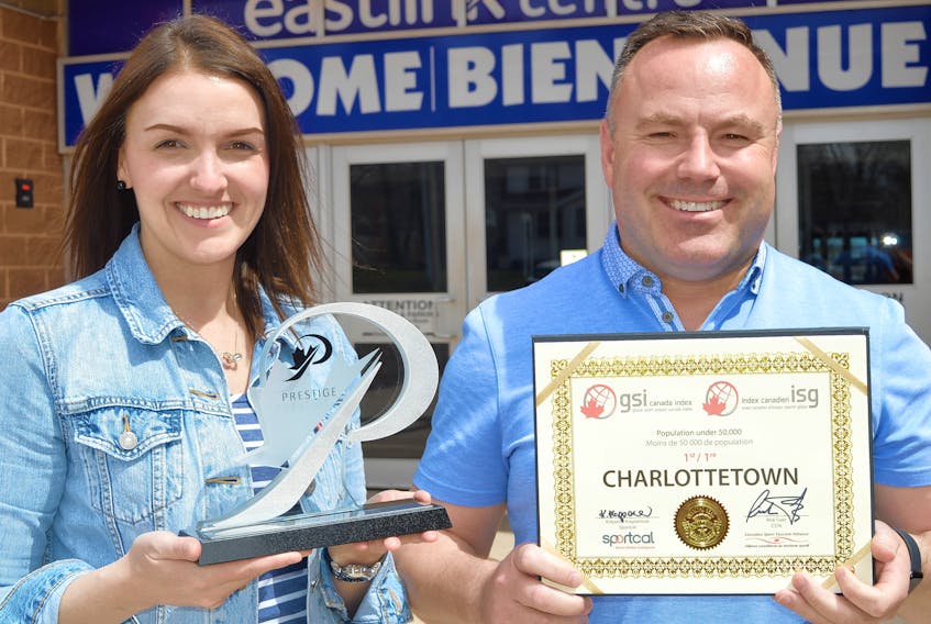 Charlottetown hit it big at the recent Canadian Sport Tourism Alliance (CSTA) Prestige Awards. Laurel Lea, tourism officer with the City of Charlottetown, was honoured with the Rising Star of the Year Award for her work, in part, in bringing events to Charlottetown. Wayne Long, events development officer with the city, holds a certificate signifying Charlottetown is the No. 6 city in Canada (population 50,000 or under) when it comes to luring sport tourism events. Charlottetown also ranks eighth overall among all Canadian cities.