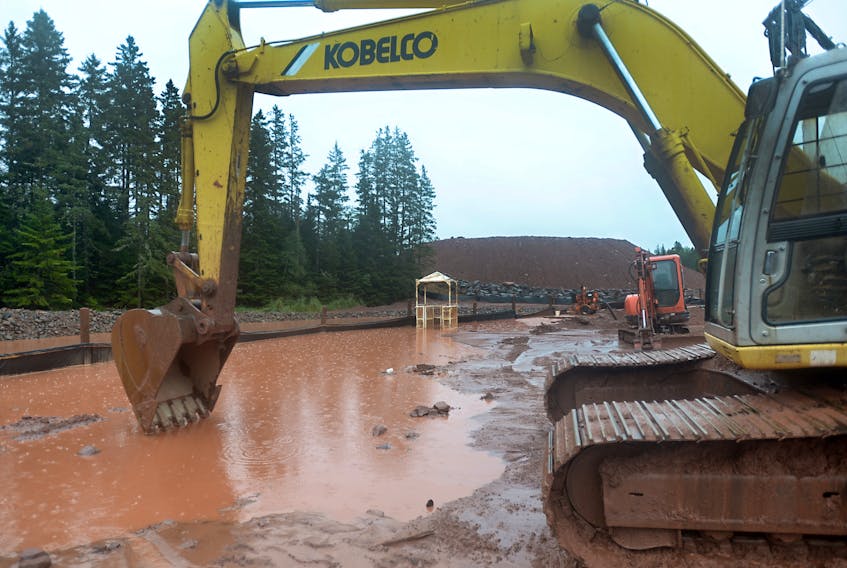 Heavy rains created runoff at the construction site of a highway realignment in Clyde River on Saturday. A video showing the runoff generated thousands of views and plenty of comments.