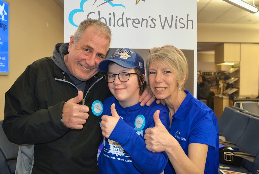 Kara MacRae, 12, of Orwell has been granted her ultimate wish by the P.E.I. chapter of the Children’s Wish Foundation — to attend a Toronto Maple Leafs game and meet the team. She left with her family on Thursday, including her father, Donnie MacRae, and her mother, Violet Robinson.