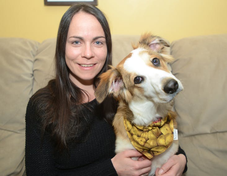 Covehead resident April Adams and her six-month-old pup Sully. The pooch has about 1,100 followers on Facebook, some of whom requested a 2019 calendar of his pictures. Adams sold more than 120 copies of the calendar, including to fans in the U.S., U.K. and Australia, donating some of the proceeds to the P.E.I. Humane Society.