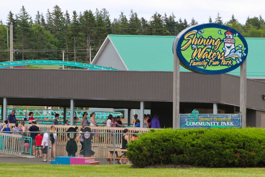 Crowds wait in line at Shining Waters Family Fun Park in Cavendish. The park made some safety changes recently following an incident, which resulted in no injuries, on a roller coaster earlier this month.