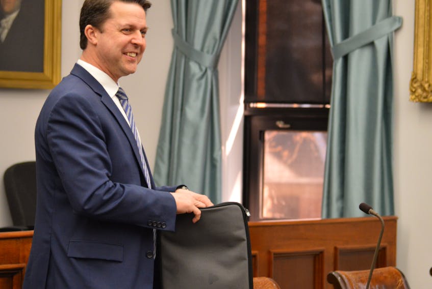 Rustico-Emerald MLA Brad Trivers is shown prior to a recent session in the provincial legislature.