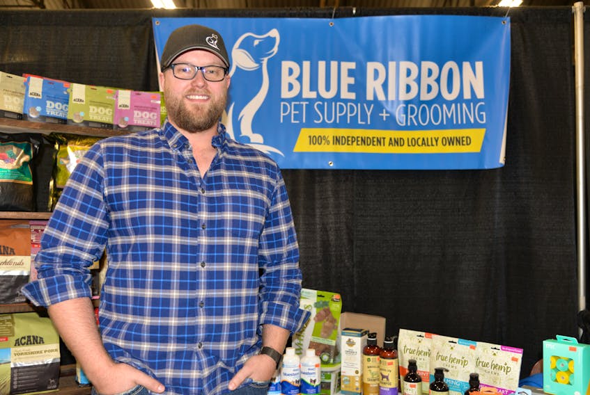 Colin Scales, owner of Blue Ribbon Pet Supply and Grooming, has attended the Biz2Biz Expo for three years. He said the event is a great way to meet new customers and make business contacts. Terrence McEachern/The Guardian