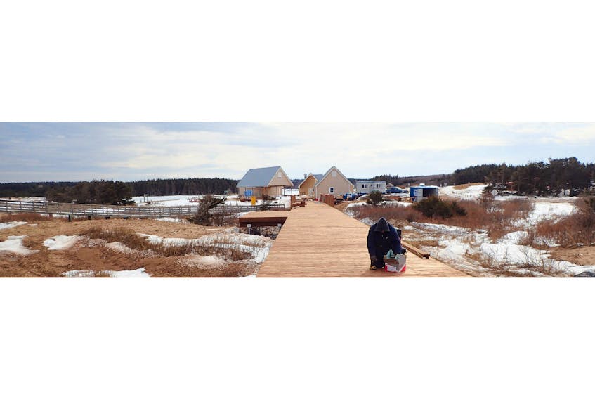 Parks Canada is in the midst of a $1-million boardwalk project at Cavendish Beach that is expected to continue until May 19. The beach facility is closed as work continues. The old boardwalk can be seen off to the left.