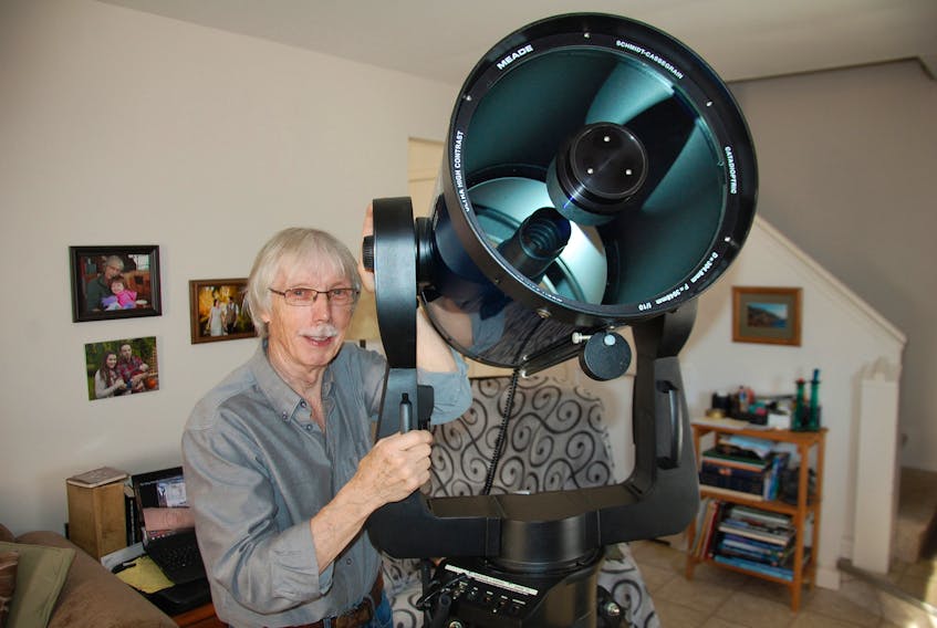 The 12-inch, 128-pound Schmidt-Cassegrain telescope owned by Glenn Roberts commands attention – not to mention a good bit of space – in the amateur astronomer’s Stratford, P.E.I.,  apartment.