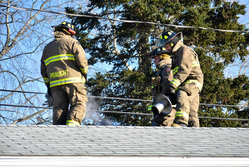 Firefighters respond to a furnace malfunction at 31 Sunshine Park in Summerside, Friday afternoon.