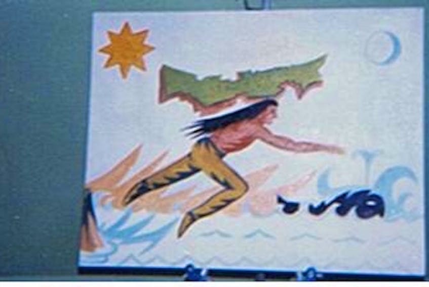 Painting by Mi'kmaq artist, the late Michael Francis in 1974, of Glooscap flying Epekwitk (P.E.I.) through the universe to set it in the most beautiful part of Mother Earth. 
(Submitted)