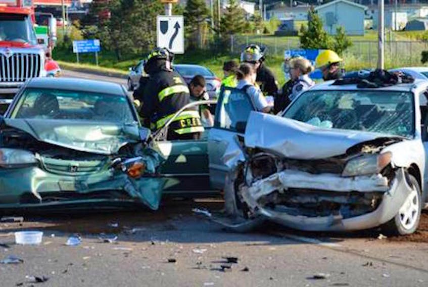 This is the scene of a two-vehicle collision that occurred at the intersection of the Bunbury Road and the Trans-Canada Highway in Stratford in 2017. 

(Guardian File Photo)