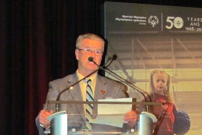 Charlottetown native Paul Turner gives his acceptance speech after winning the male coach of the year award at the recent national Special Olympics awards in Toronto.