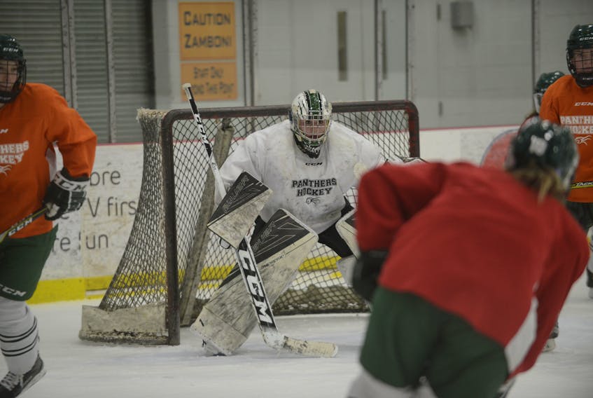 Goalie Camille Scherger has been a key part of the UPEI Panthers women’s hockey team’s success this season in her second year with the program.