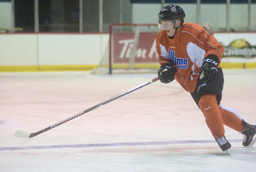 Will Sirman practised Tuesday with the Charlottetown Islanders.