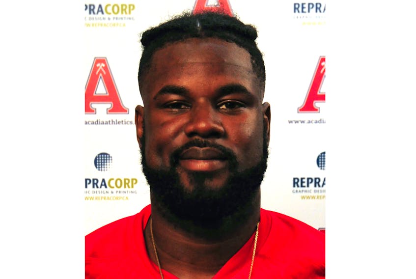 Eugene McMinns plays football for the Acadia Axemen. Submitted photo