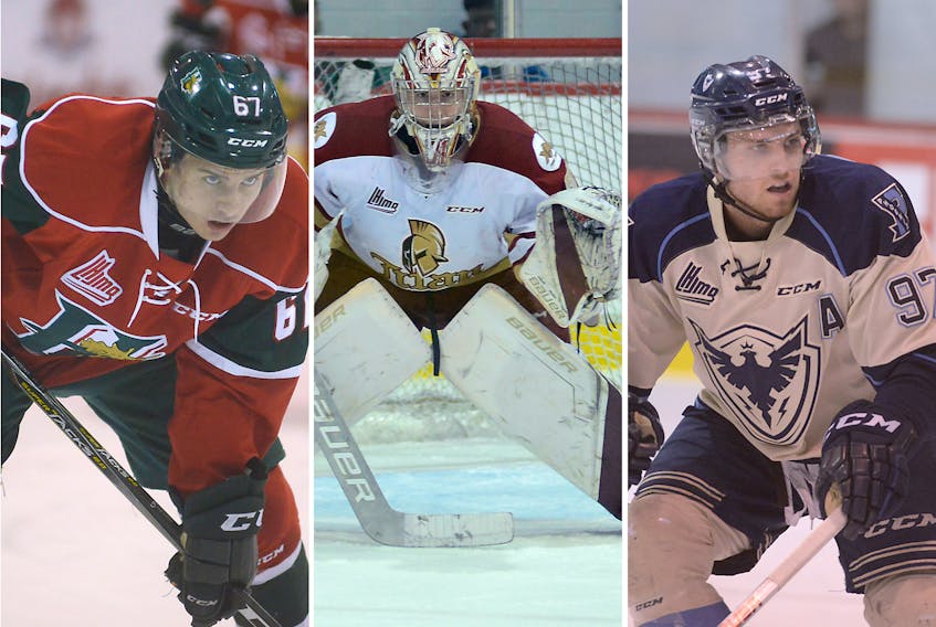 Some of the players who have gone fourth overall in recent Quebec Major Junior Hockey League drafts are, from left, Xavier Parent, Evan Fitzpatrick and Jeremy Roy.