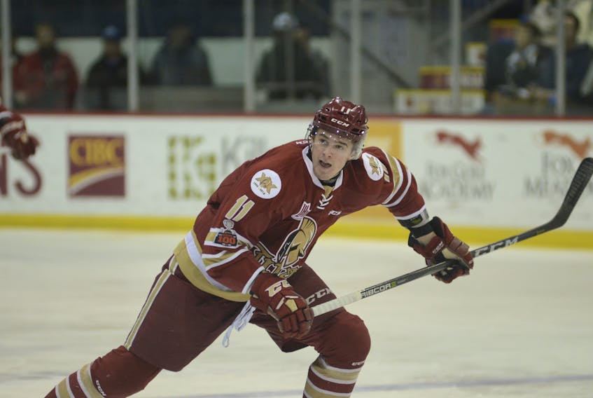 Mitchell Balmas played on the Memorial Cup-winning Acadie-Bathurst Titan last season. The former Charlottetown Islanders forward will play for his third Maritime Division team this year when he pulls on his hometown Cape Breton Screaming Eagles.
